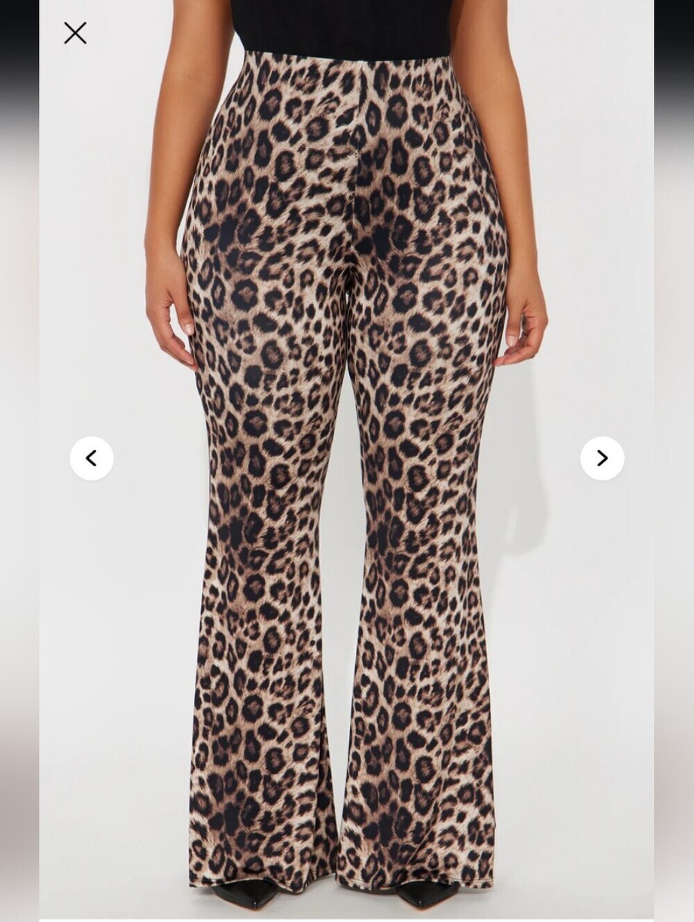 Fashion Nova Natural Instincts Leopard Flare Leg Pant 33 - Leopard 1X (EUC) - Picture 2 of 7